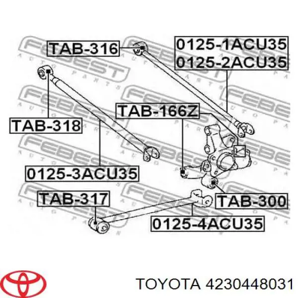 Pino moente (extremidade do eixo) traseiro direito Toyota 4230448030 preço, a partir de 90,45 USD