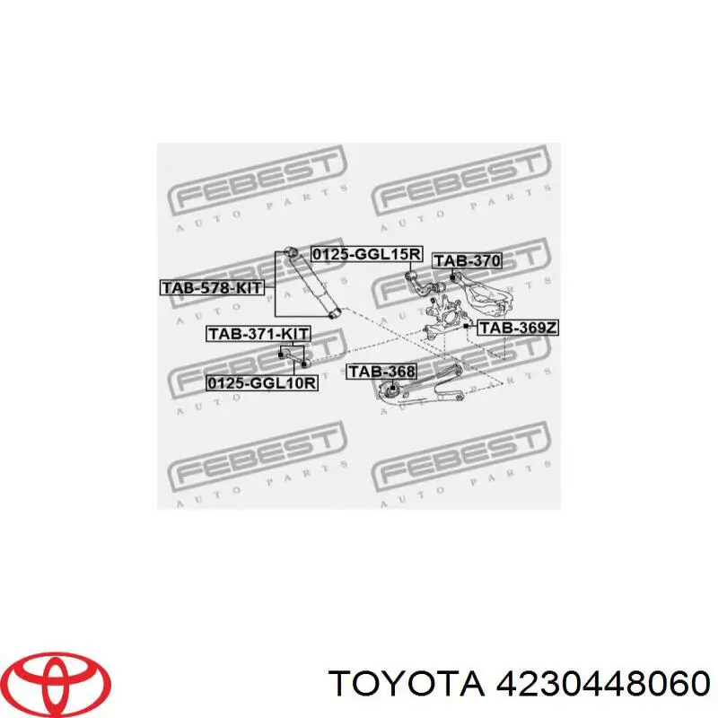 Pino moente (extremidade do eixo) traseiro direito Toyota 4230448060 preço, a partir de 415,43 USD