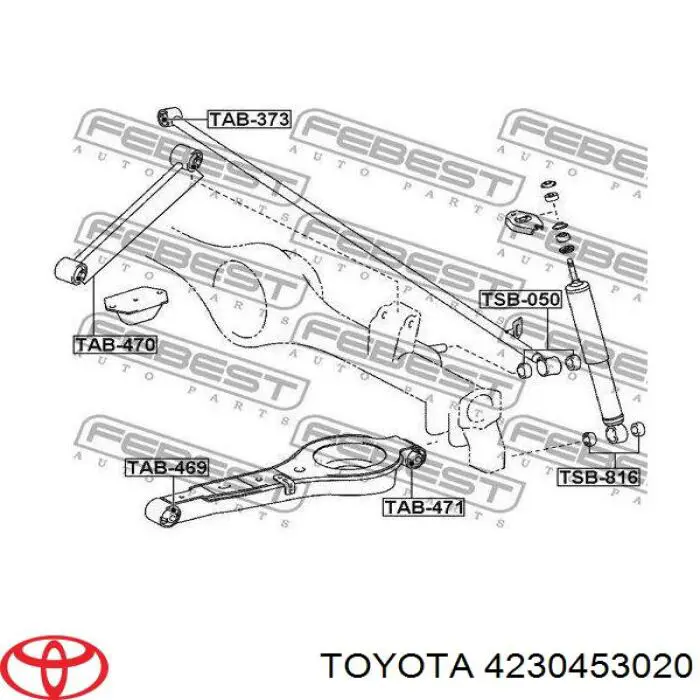 Pino moente (extremidade do eixo) traseiro direito Toyota 4230453020 preço, a partir de 13,89 USD