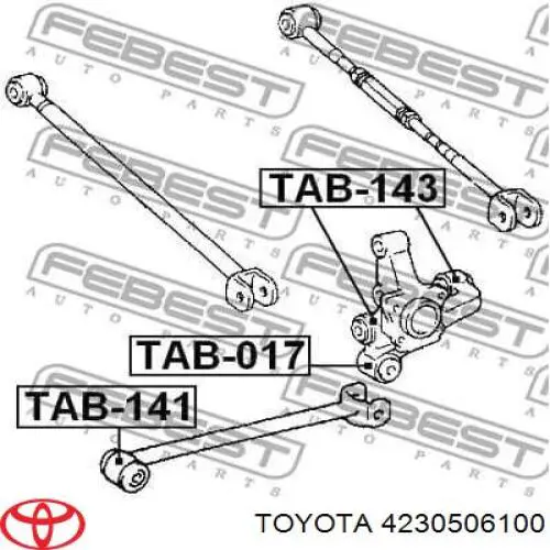 Pino moente (extremidade do eixo) traseiro esquerdo Toyota 4230506100 preço, a partir de 102,29 USD