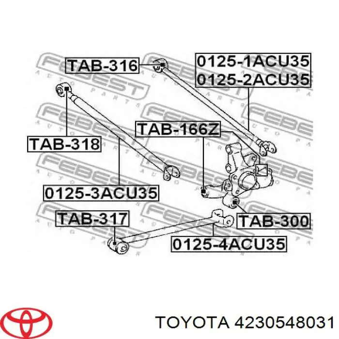4230548031 Toyota Pino moente (extremidade do eixo) traseiro esquerdo