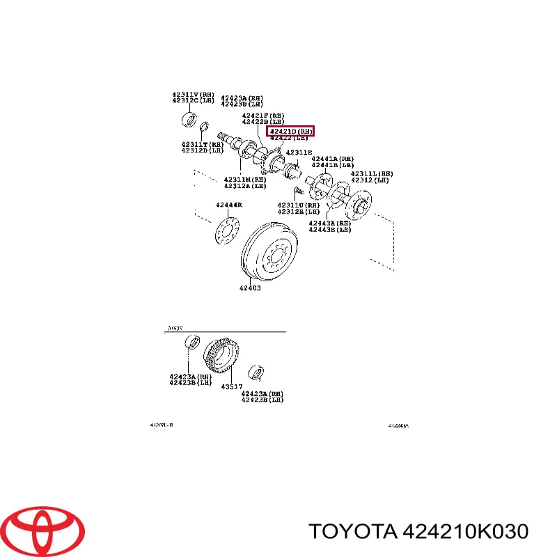 Cubo traseiro Toyota Hilux  KUN25