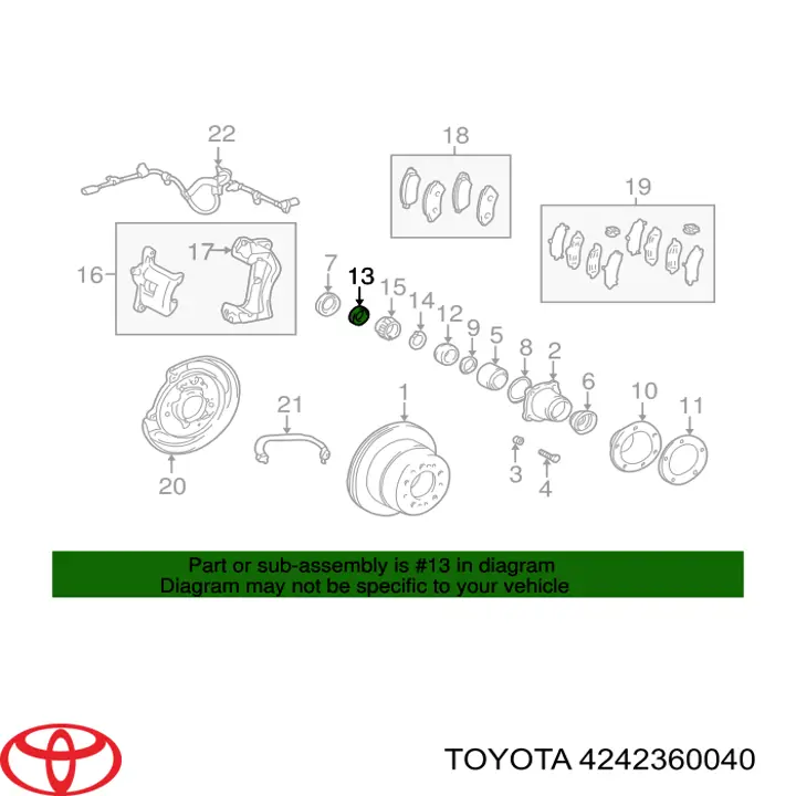 Anel de travagem de rolamento do semieixo traseiro Toyota 4242360040 preço, a partir de 40,89 USD