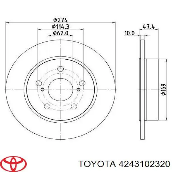 Disco do freio traseiro Toyota 4243102320 preço, a partir de 62,94 USD