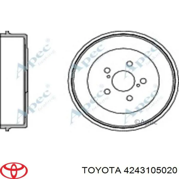 Tambor do freio traseiro Toyota 4243105020 preço, a partir de 67,16 USD