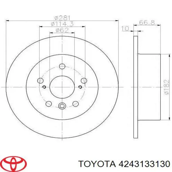 Disco do freio traseiro Toyota 4243133130 preço, a partir de 61,10 USD