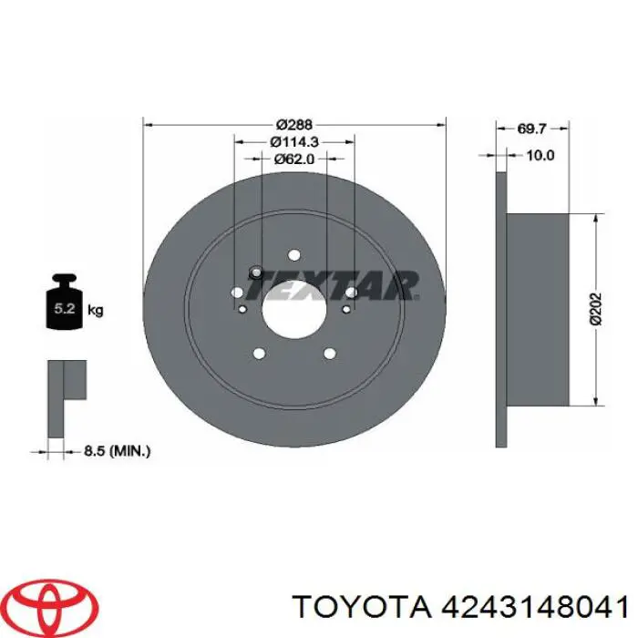 Compre 4243148041 Toyota Disco do freio traseiro