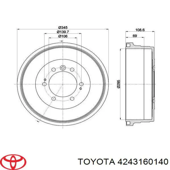 Compre 4243160140 Toyota Tambor do freio traseiro