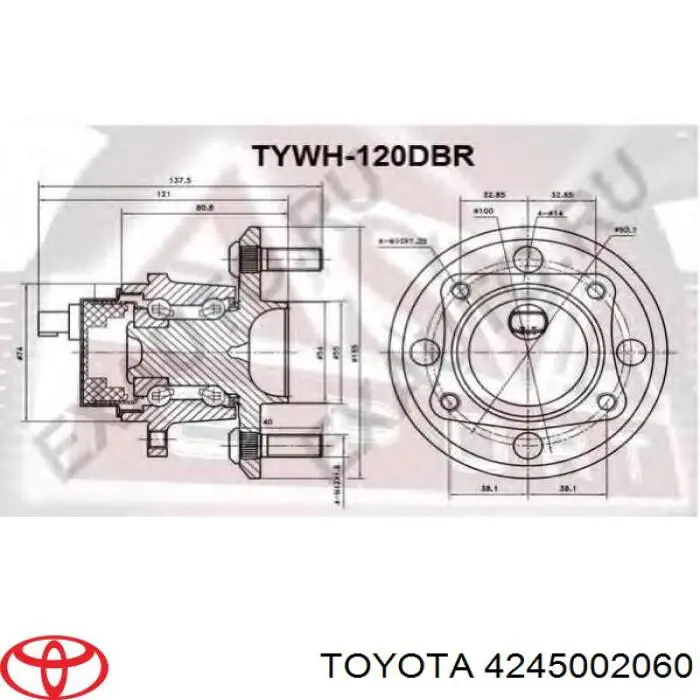 Compre 4245002060 Toyota Cubo traseiro