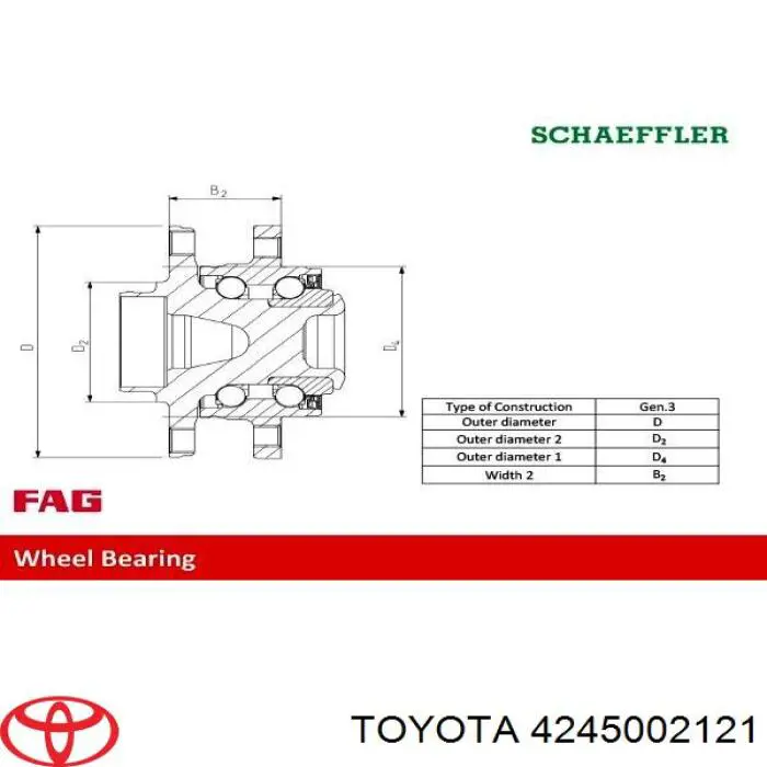 Cubo traseiro Toyota 4245002121 preço, a partir de 95,34 USD