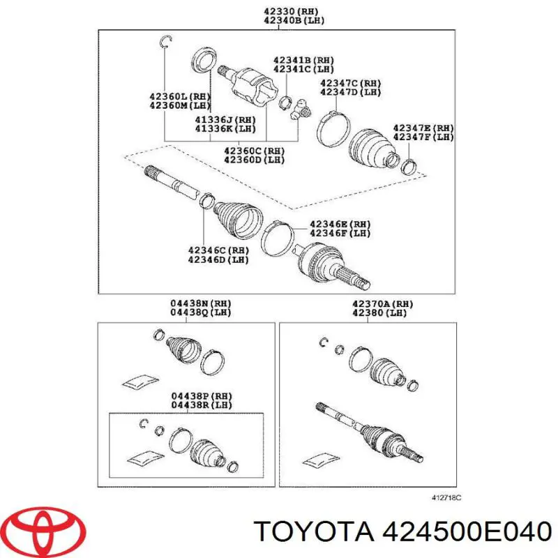 Cubo traseiro direito Toyota 424500E040 preço, a partir de 91,42 USD