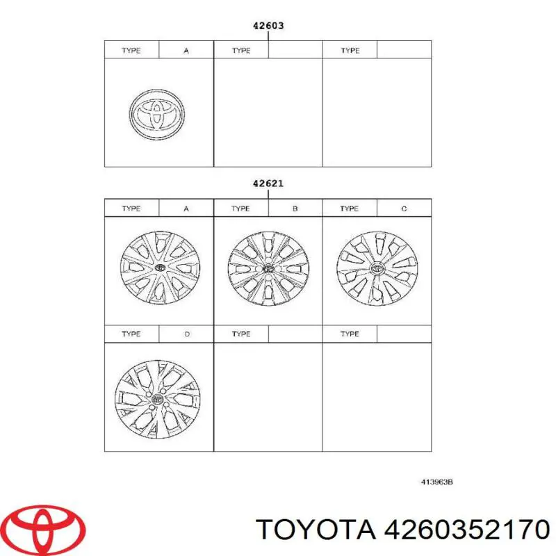 4260352170 Toyota Coberta de disco de roda