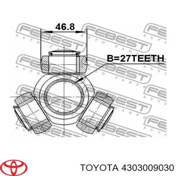 Compre 4303009030 Toyota Junta homocinética interna, tripé