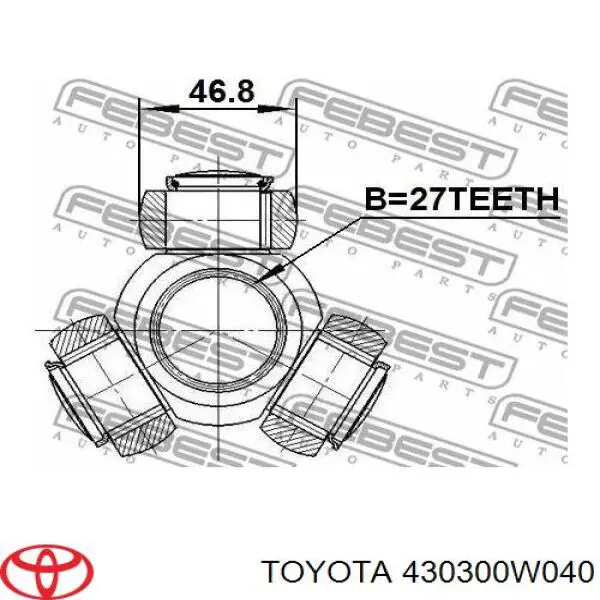 430300W040 Toyota Junta homocinética interna dianteira direita