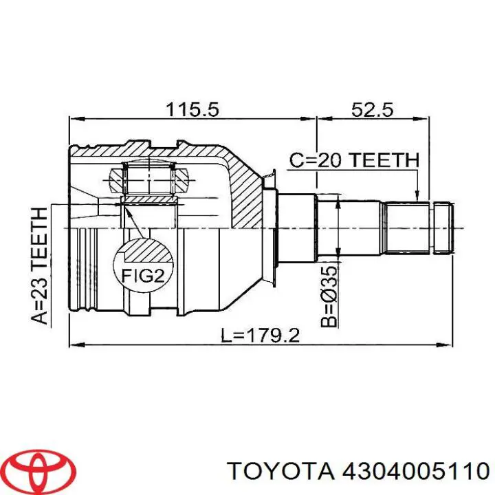 Junta homocinética interna dianteira direita TIJ0078 Magneti Marelli