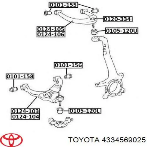 4334569025 Toyota Bota de proteção de suporte esférico inferior