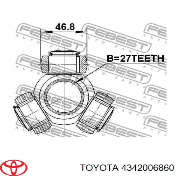 Semieixo (acionador) dianteiro esquerdo Toyota 4342006770 preço, a partir de 163,87 EUR