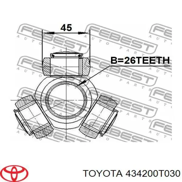 434200T030 Toyota Semieixo (acionador) dianteiro esquerdo