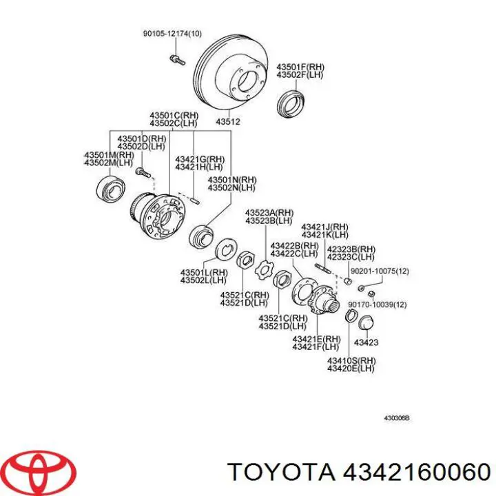 Flange de cubo dianteiro Toyota 4342160060 preço, a partir de 26,11 USD