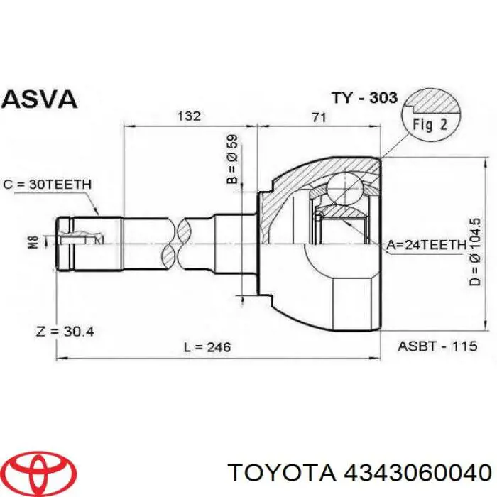 Compre 4346069145 Toyota Semieixo (acionador) dianteiro