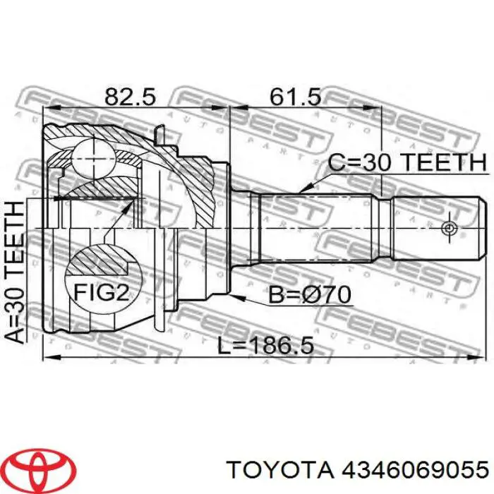 Compre 4346069105 Toyota Semieixo (acionador) dianteiro direito