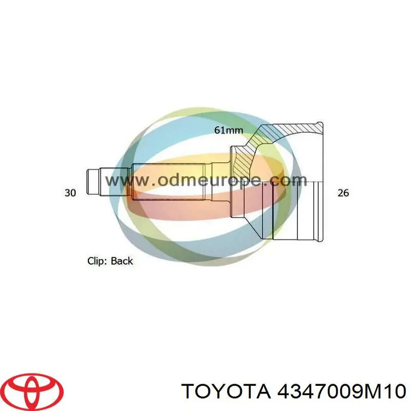 4347009M10 Toyota Junta homocinética externa dianteira direita