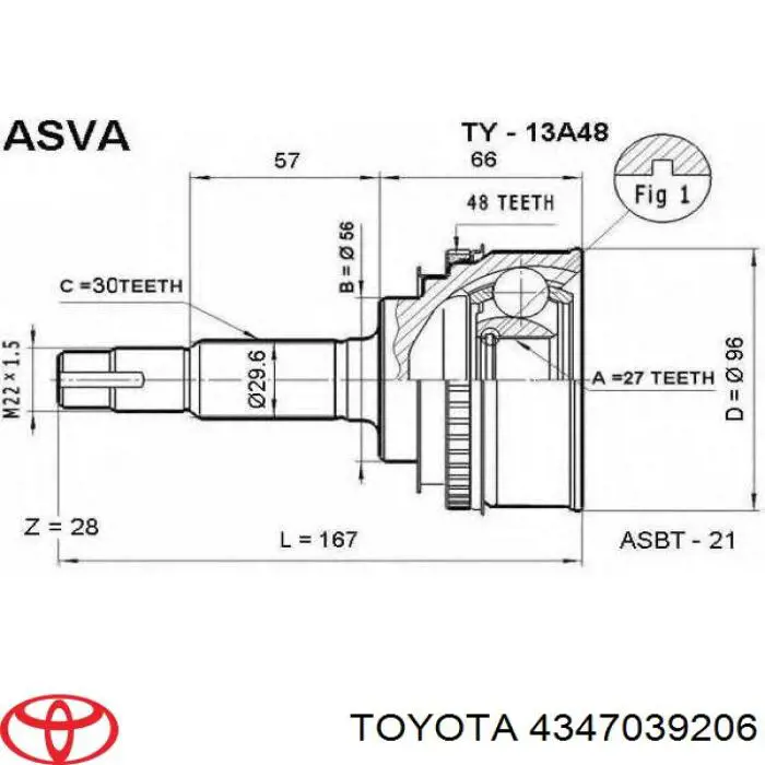 Junta homocinética externa dianteira Toyota 4347039206 preço, a partir de 620,31 USD