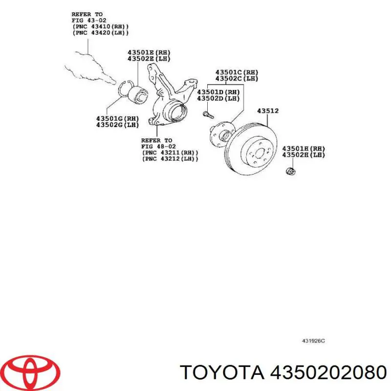 Cubo dianteiro Toyota 4350202080 preço, a partir de 190,33 USD