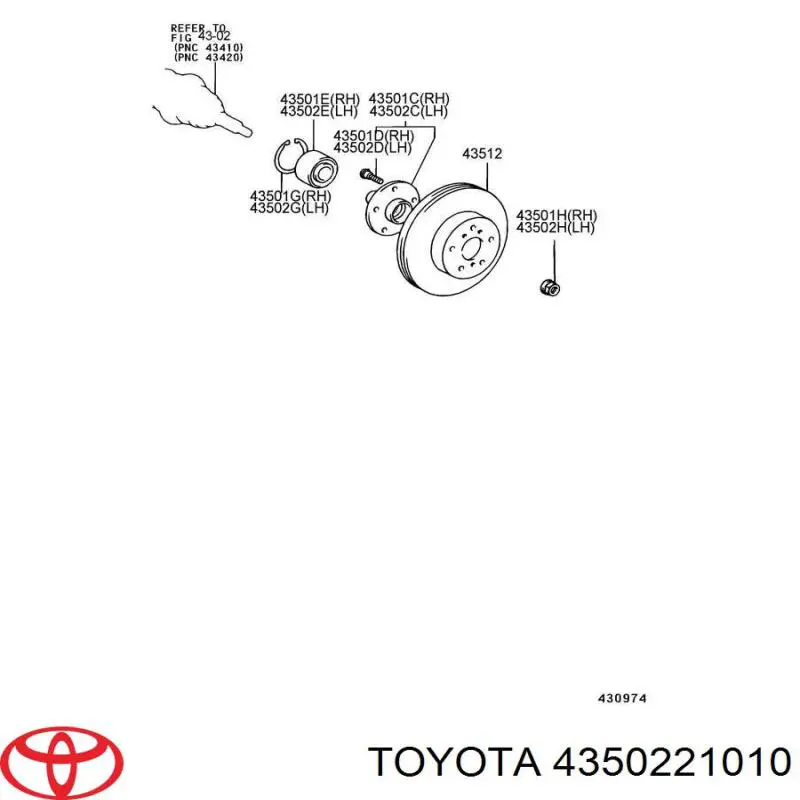 Cubo dianteiro Toyota 4350221010 preço, a partir de 47,40 USD