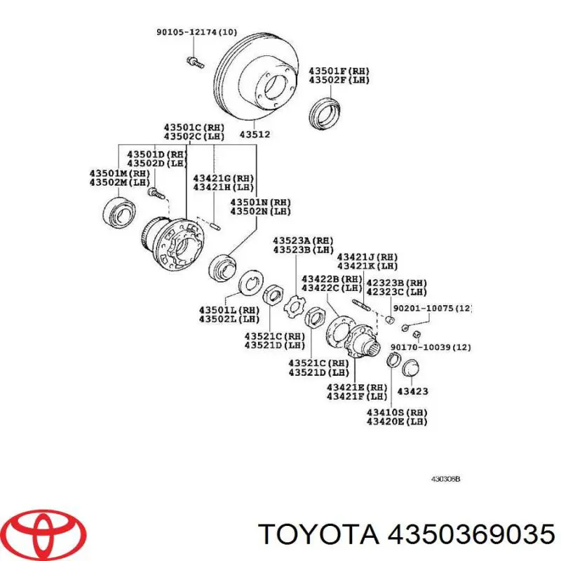 4350369035 Toyota Cubo dianteiro