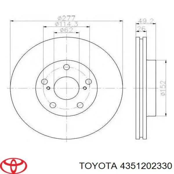 Compre 4351202330 Toyota Disco do freio dianteiro