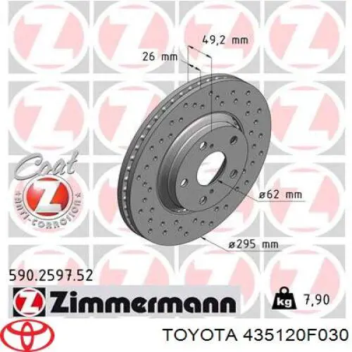 Compre 435120F030 Toyota Disco do freio dianteiro
