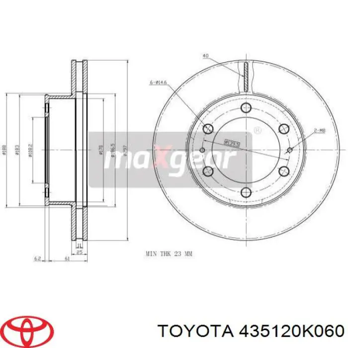 Disco do freio dianteiro Toyota 435120K060 preço, a partir de 45,03 USD