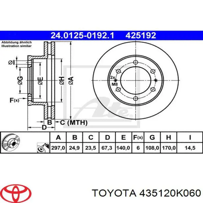 Compre 435120K060 Toyota Disco do freio dianteiro