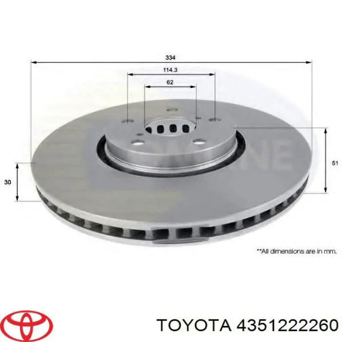 Disco do freio dianteiro Toyota 4351222260 preço, a partir de 79,84 USD
