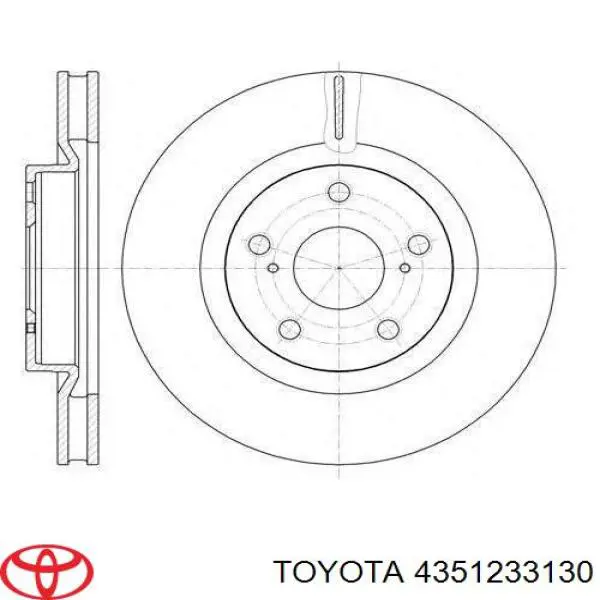 4351233130 Toyota Disco do freio dianteiro
