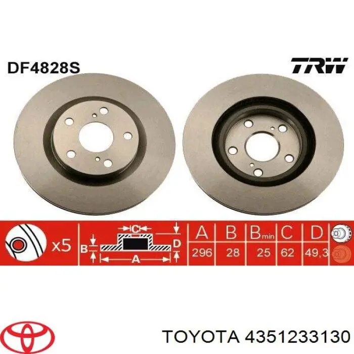 Compre 4351233130 Toyota Disco do freio dianteiro