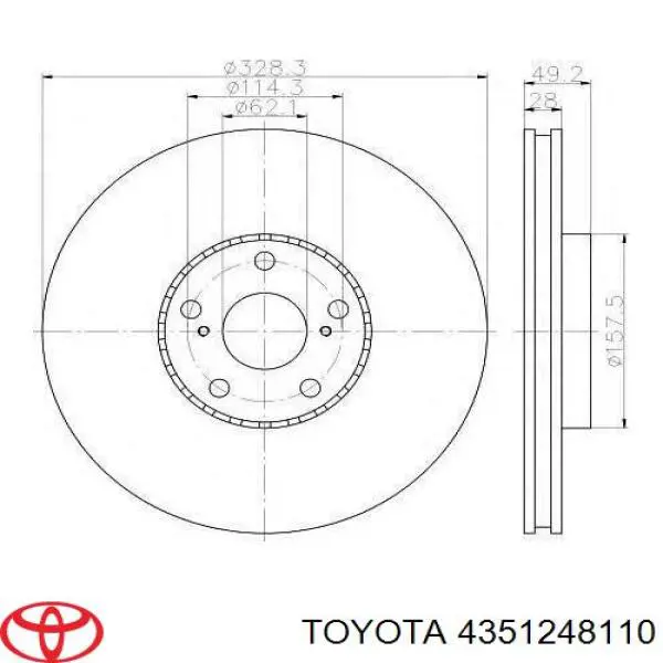 Disco do freio dianteiro Toyota 4351248110 preço, a partir de 53,36 USD
