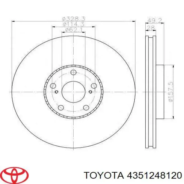 4351248120 Toyota Disco do freio dianteiro
