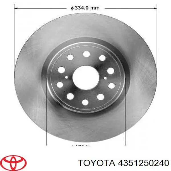 4351250240 Toyota Disco do freio dianteiro