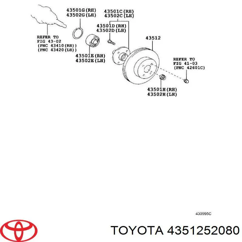 Disco do freio dianteiro Toyota 4351252080 preço, a partir de 58,88 USD