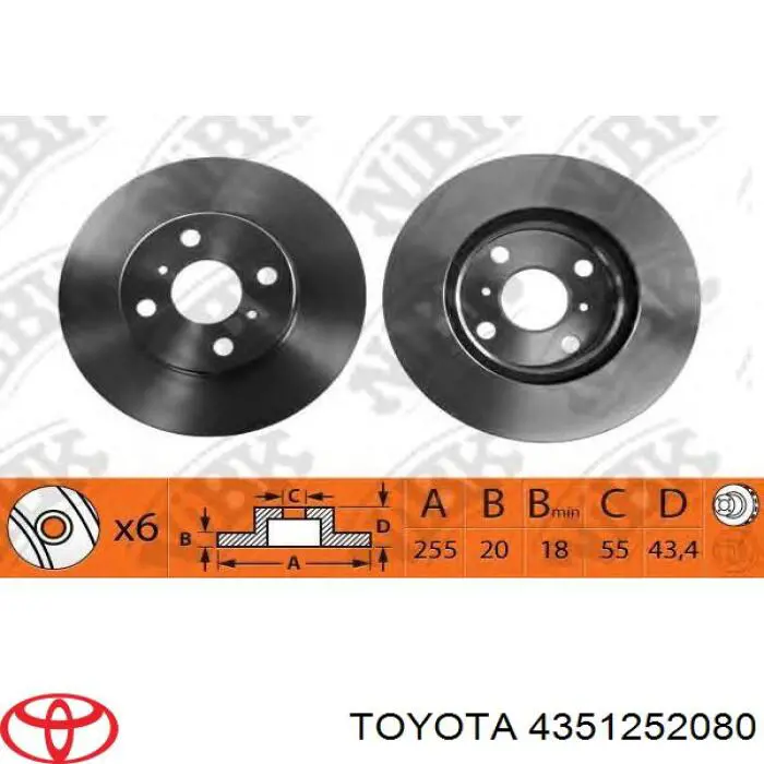 Compre 4351252080 Toyota Disco do freio dianteiro