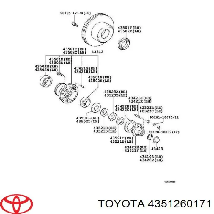 Disco do freio dianteiro Toyota 4351260171 preço, a partir de 83,43 USD