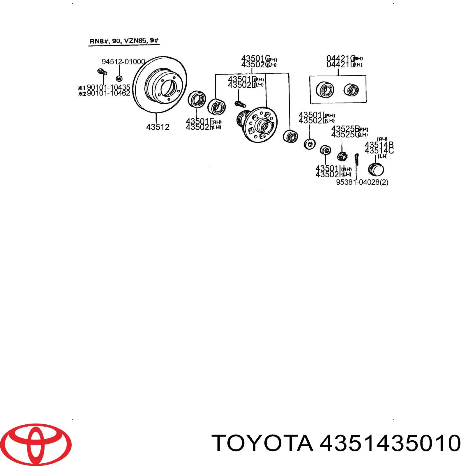 Compre 4351435010 Toyota Coberta de disco de roda