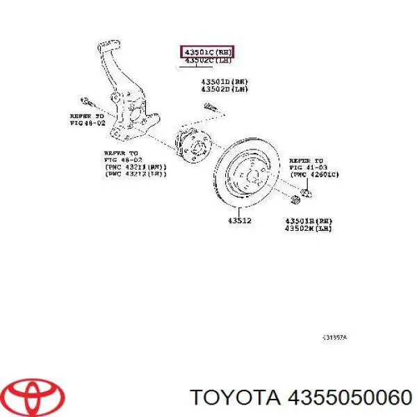 Cubo dianteiro Toyota 4355050062 preço, a partir de 129,10 USD