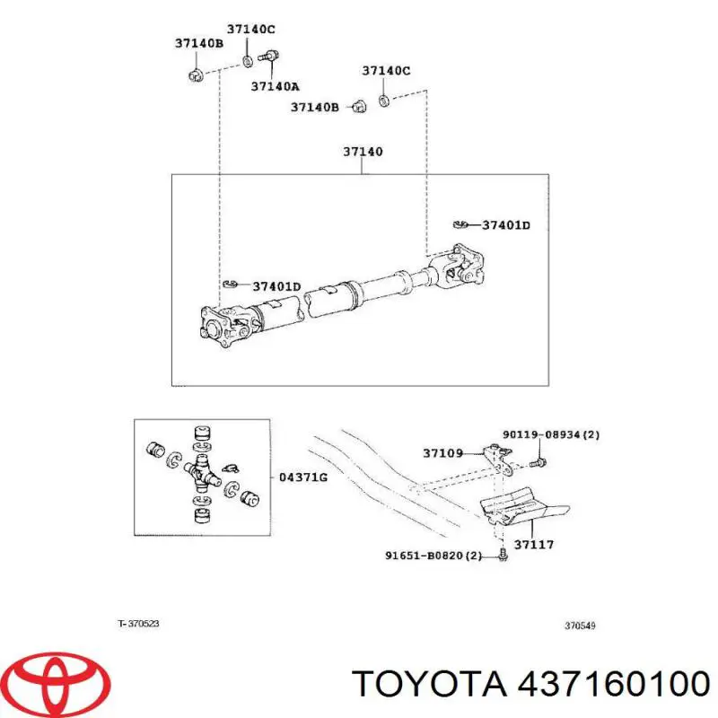 Compre 437160100 Toyota Cruzeta da junta universal traseira
