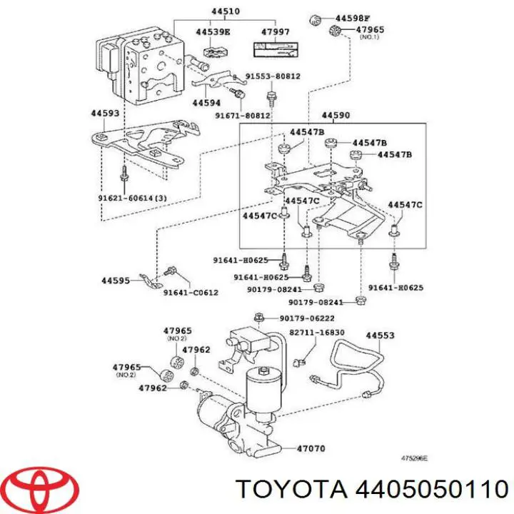 4405050110 Toyota Unidade hidráulico de controlo ABS