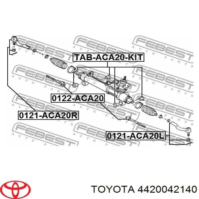 4420042140 Toyota Cremalheira da direção