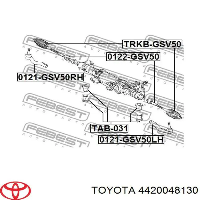 4420048130 Toyota Cremalheira da direção