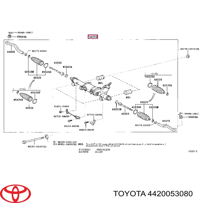 Cremalheira da direção Toyota 4420053080 preço, a partir de 560,14 USD